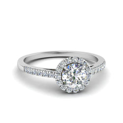 3K Diamond Halo Wedding Ring