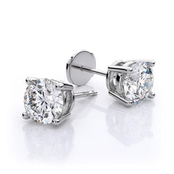 3.00 Carat Diamond Studs Earrings White Gold 14K