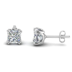 3.00 Carats Diamond Studs Women Earrings White Gold 14K