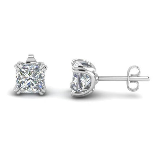 3.00 quilates de diamante Studs feminino brincos ouro branco 14K - harrychadent.pt