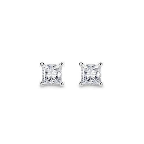 3,00 quilates de diamantes femininos brincos de cravo princesa corte ouro branco 14K - harrychadent.pt