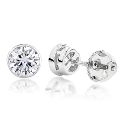 3.00 Carats Diamonds Studs Earrings White Gold 14K