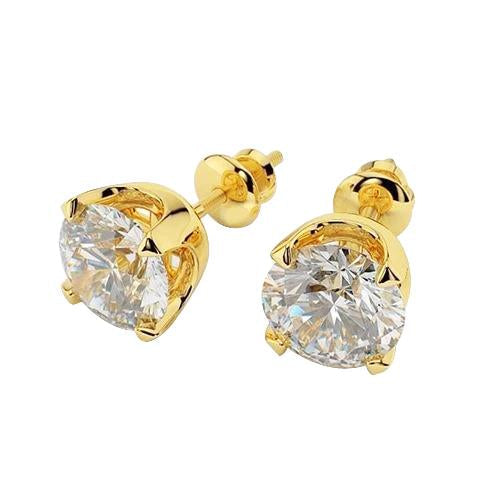 3.00 quilates Diamonds Studs Brincos Ouro Amarelo 14K - harrychadent.pt