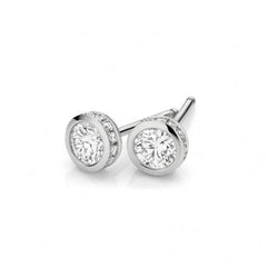 3.20 Ct Round Cut Diamonds Lady Studs Earrings Sparkling White Gold