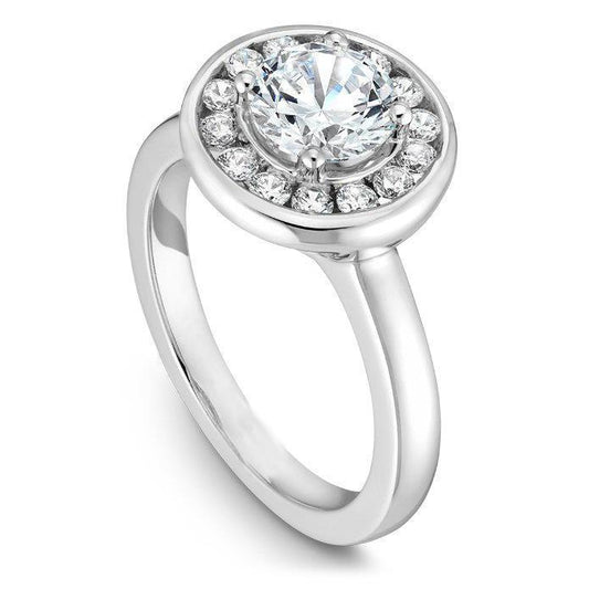 Diamantes de noivado de 3.40 quilates anel halo ouro branco 14K - harrychadent.pt