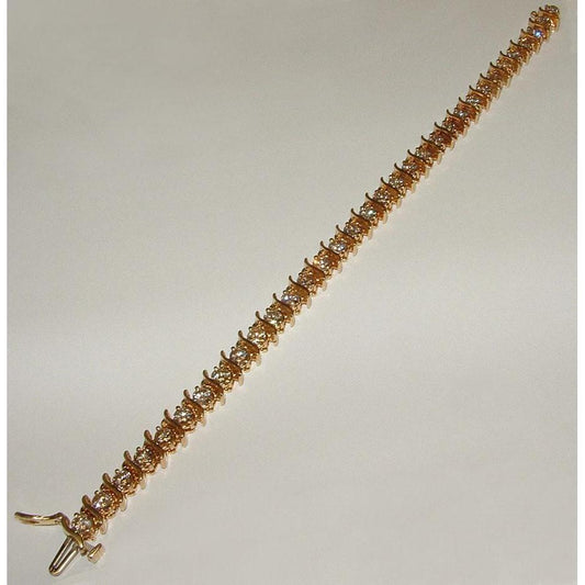 3.5 Ct. Pulseira de diamantes em ouro amarelo 14K nova - harrychadent.pt