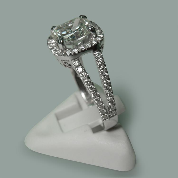 Almofada de diamante de 3.50 quilates e anel solitário de diamante joias novas - harrychadent.pt