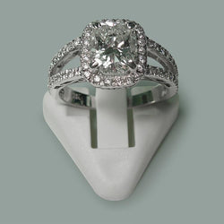 3.50 Carats Cushion Diamond Solitaire Ring Split Shank Jewelry New
