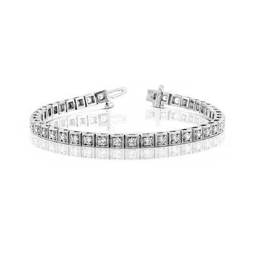 Pulseira de tênis de diamante 3.50 quilates ouro branco 14K - harrychadent.pt