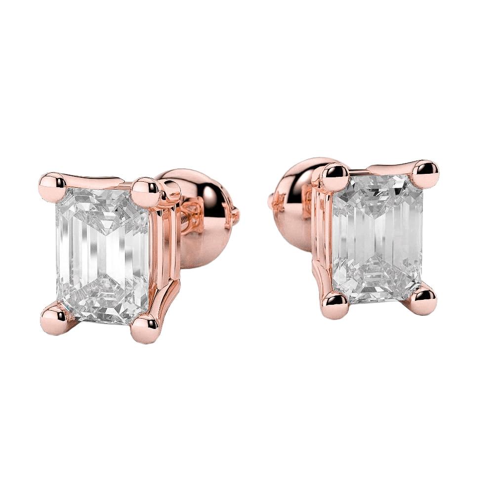 3.50 quilates Diamonds Studs brincos rosa ouro 14K - harrychadent.pt