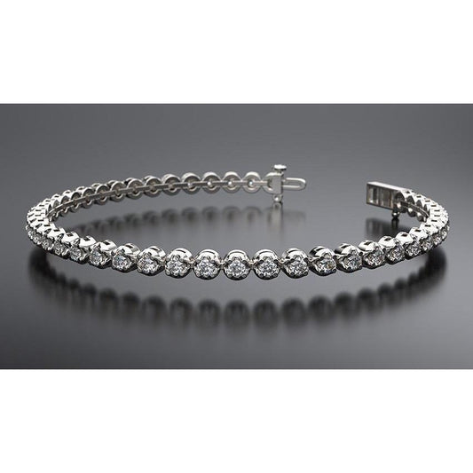 Pulseira de tênis de diamantes de corte redondo de 3.50 quilates ouro branco 14K nova - harrychadent.pt