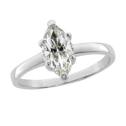 3.50 Carats Solitaire Ring Marquise Old Miner Diamond Women Jewelry