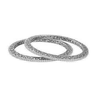 Joias de ouro branco com pulseira redonda de diamante de 3,50 quilates - harrychadent.pt