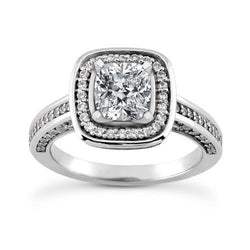 3.50 Ct. Halo Sparkling Diamonds Ring White Gold Ladies Jewelry New