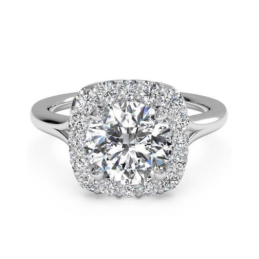 Halo de anel de diamante com corte redondo lindo de 3.60 quilates - harrychadent.pt