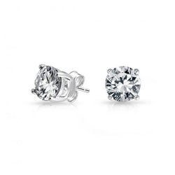 3.80 Carats Diamonds Women Studs Earrings Prong Set White Gold 14K