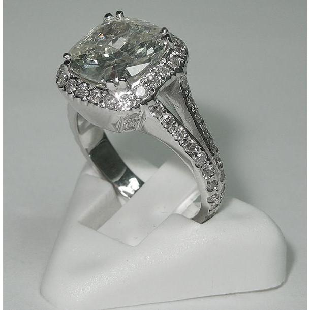 4 quilates almofada centro diamante halo anel joias de ouro branco - harrychadent.pt