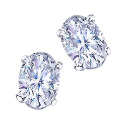 4 Carat Vs1 Diamond Earring Pair Oval Diamond Stud Earring White Gold