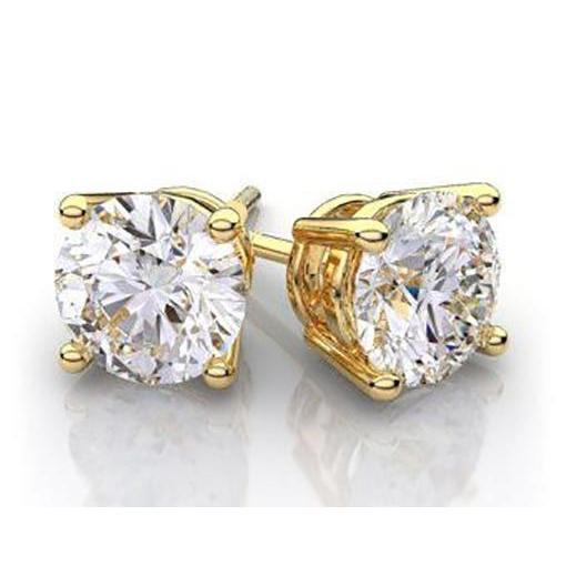 Brincos de diamante de 4 quilates e ouro amarelo 14K grandes flexíveis - harrychadent.pt