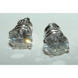 4 Carats F Vs1 Round Brilliant Diamond Studs Platinum Earrings