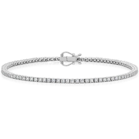 Pulseira de tênis de diamante com corte redondo de 4 quilates e joias de ouro branco sólido - harrychadent.pt