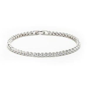 Pulseira de diamantes com corte redondo de 4 quilates em ouro branco 14K - harrychadent.pt