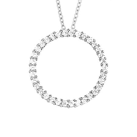 Pingente de colar de diamante redondo de ouro branco 14K de 4 quilates - harrychadent.pt
