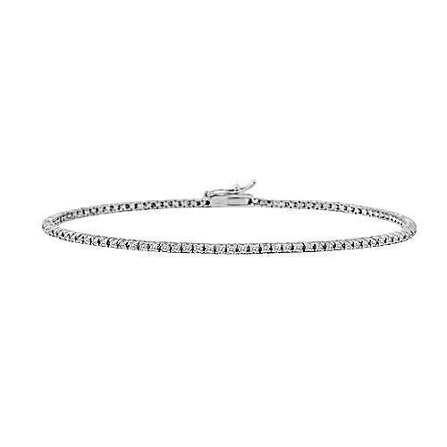Bracelete de tênis de diamante com conjunto de pontas redondas de 4 quilates e ouro branco 14K - harrychadent.pt