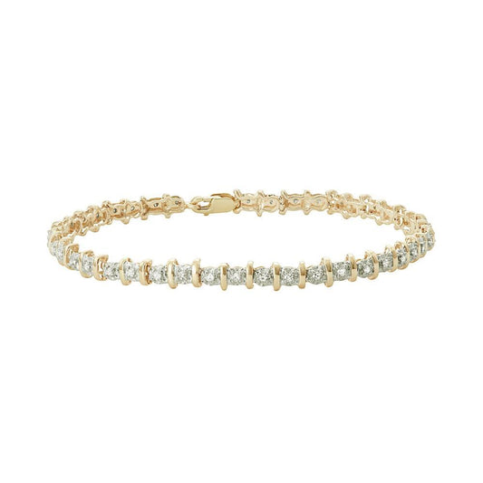 Bracelete de tênis com 4 quilates de espumante espumante conjunto de diamantes YG 14K - harrychadent.pt