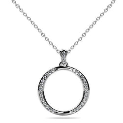 4 Ct Gorgeous Round Cut Diamonds Circular Pendant Necklace White Gold