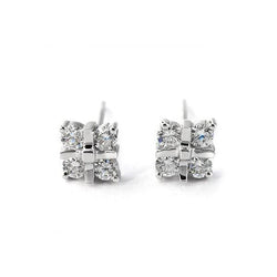 4 Ct Round Brilliant Cut Diamonds White Gold Ladies Studs Earrings