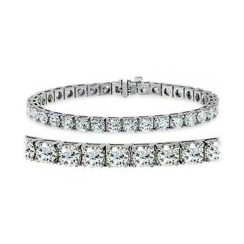 Pulseira de tênis de diamante com corte redondo de 4 pontas e joias de ouro sólido 8 ct - harrychadent.pt