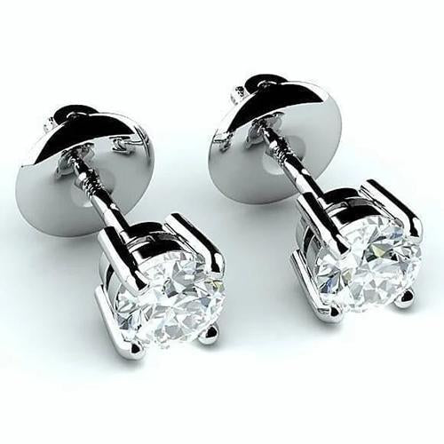 4.00 Ct Diamonds Studs Brincos Ouro Branco 14K - harrychadent.pt