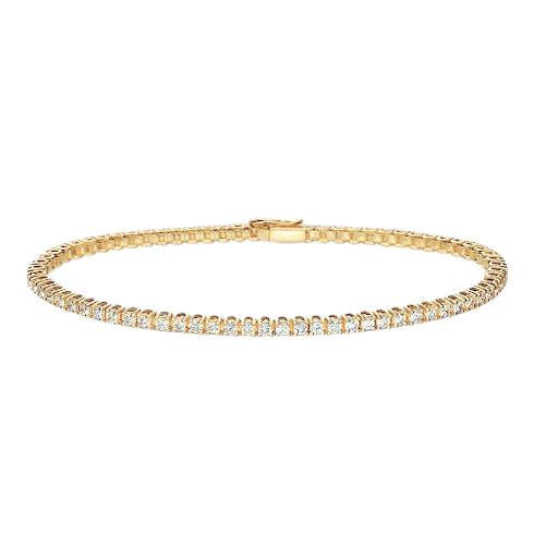 4.20 quilates pulseira de tênis de diamantes de lapidação brilhante em ouro amarelo 14K - harrychadent.pt