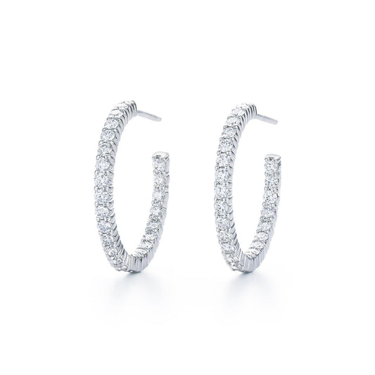 4.20 quilates F Vvs1 diamantes lapidação redonda brincos argola ouro branco 14K - harrychadent.pt