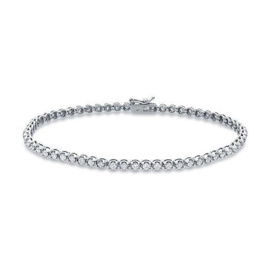 Pulseira de diamante redondo de 4.20 quilates e joias de ouro branco 14K - harrychadent.pt