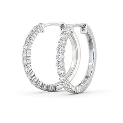 4.40 Carats Round Diamond Lady Hoop Earring White Gold 14K New