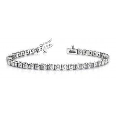 Pulseira de tênis de diamante redondo 4,40 quilates ouro branco 14K - harrychadent.pt