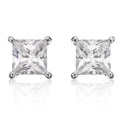 4.5 Ct Princess Cut Prong Set Diamond Stud Earring 14K White Gold