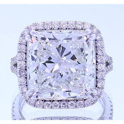 4.50 Carats Cushion Real Diamond Halo Anniversary Ring Jewelry