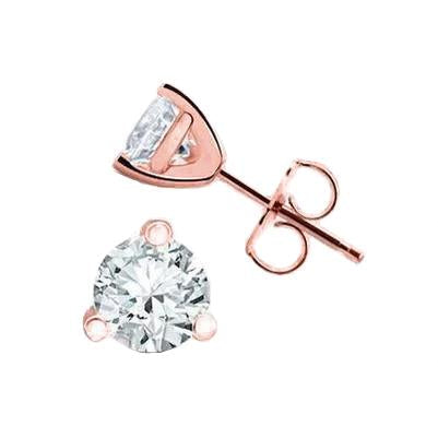 4.50 quilates de diamantes lapidação redonda feminina brincos de cravo rosa ouro 14K - harrychadent.pt