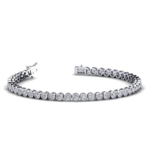 Pulseira de tênis de diamante em formato redondo de 4.50 quilates e joias de ouro branco - harrychadent.pt