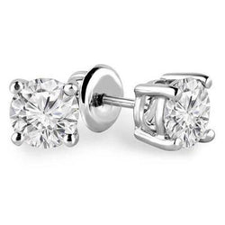 4.50 Ct Brilliant Cut Diamonds Lady Studs Earrings White Gold 14K