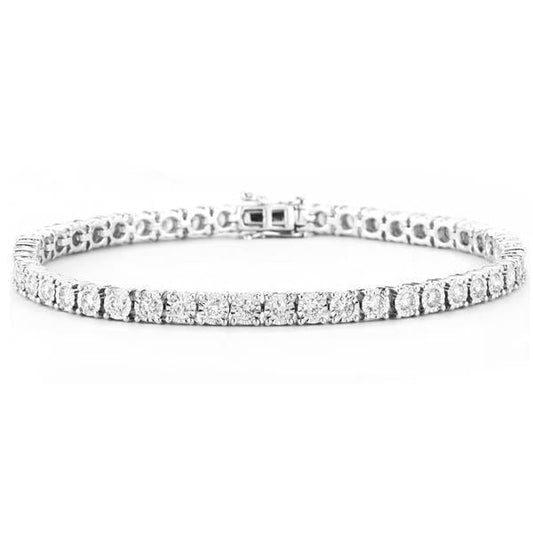 Pulseira de tênis de diamante com corte redondo de 4.50 ct joias de ouro branco sólido - harrychadent.pt