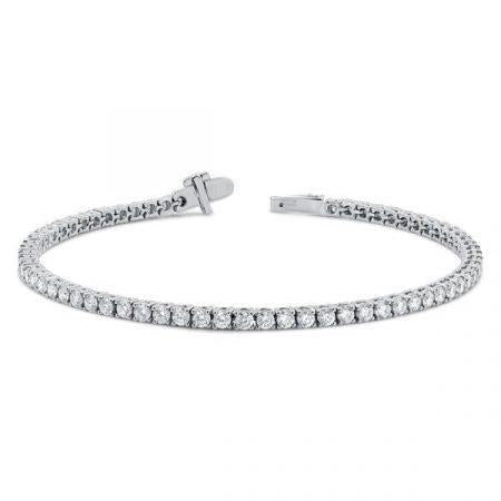 4.55 quilates com corte redondo de diamantes de senhora tênis pulseira ouro branco 14K - harrychadent.pt