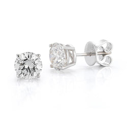 4.70 Carats Sparkling Prong Set Diamonds Studs Earrings White Gold