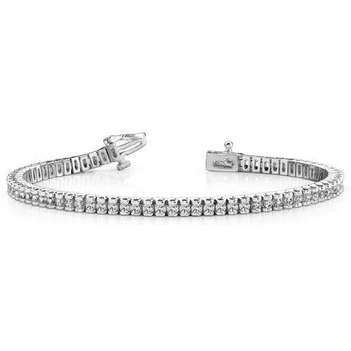 Pulseira redonda de tênis de diamante pequeno de 4.76 quilates em ouro branco 14K - harrychadent.pt