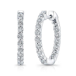 4.80 Carats Sparkling Brilliant Diamonds Hoop Earrings White Gold