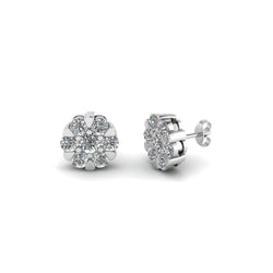 4.90 Carats Round Stud Diamond Earring Fine Jewelry 14K White Gold