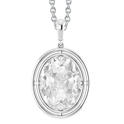 5 Carat Oval Genuine Diamond Pendant Necklace
